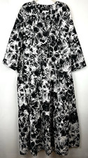 Chicos Dress Women 4XL Black Floral Maxi 20 Plus Boho Cruise Office Career