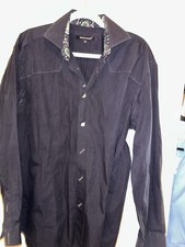 Bogosse Men  s Designer Dress Shirt Size XL Blue Long Sleeve Modern Fit Luxury