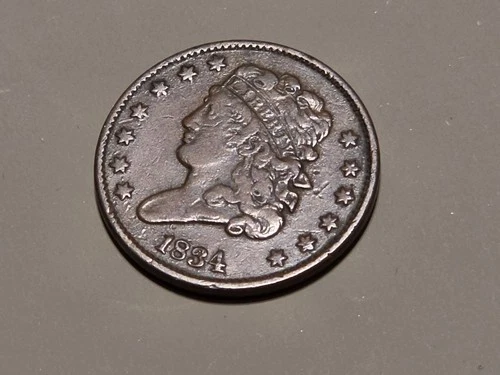 1834-P Half Cent — photo from the most recent tracked eBay sale