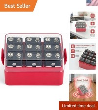 Lightweight Protective Battery Storage Case for 12pcs 9V Batteries - Compact Red
