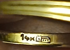 14K YELLOW GOLD NATURAL DIAMOND, BLACK ONYX RING, SIZE 6, 3.71 GRAMS (1900'S) — photo 5