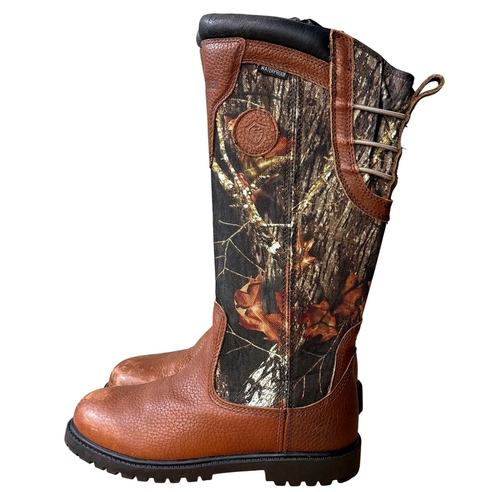 Game Winner Women's snake Hunting Waterproof Boots Camo Leather Side Zip Size 6 - Image 3 of 4