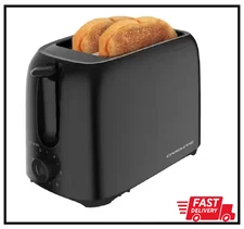 2 Slice Black Bread Toaster Toasting Breakfast Small Kitchen Appliances 6 Shades