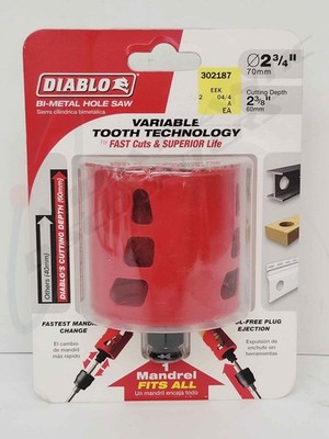 Diablo DHS2750 2-3/4'' High Performance Hole Saw 2-3/8'' Cutting Depth