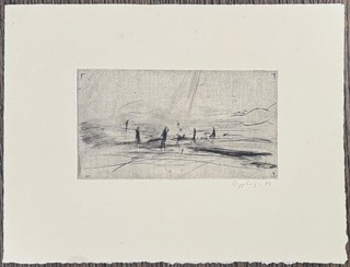 Harald Rüggeberg untitled etching 1973 autographed and dated