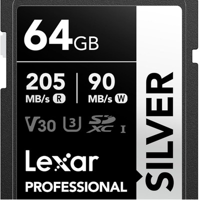 Lexar Silver SD Karte 64GB UHS-I SDXC 205 MB s 90