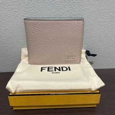 Fendi Wallet Bifold Gray Leather Unisex Made in Italy near mint gift