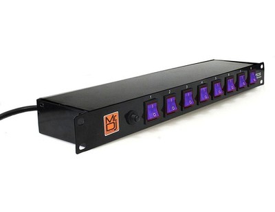 MR DJ PSC350 Rack Mountable 8 Port Power Switcher Surge Protectors ON / OFF
