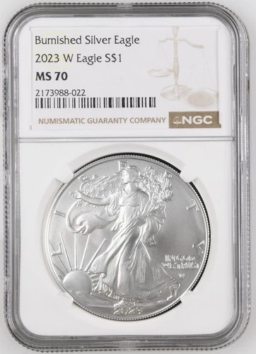 2023 W Bullion Silver Eagles NGC MS-70 W Burnished Silver Eagle