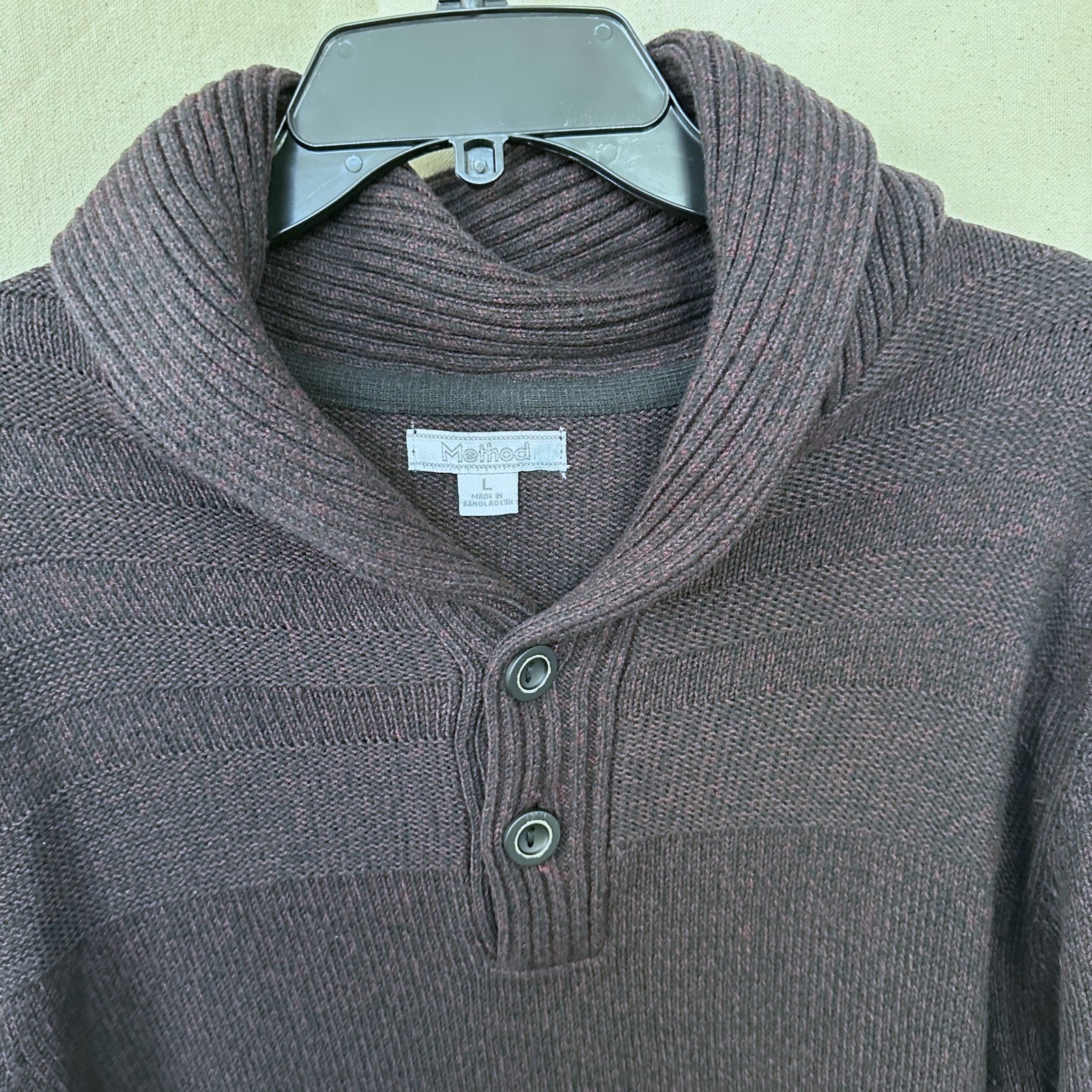 Method Shawl Collar Button Neck Knit Sweater Men … - image 2