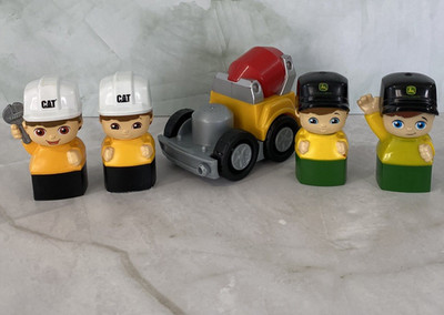 Mega Bloks First Builders People & Truck Figures John Deere CAT Blocks Toy Set