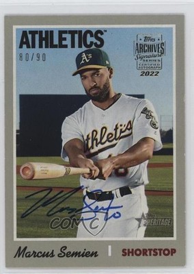 2022 Topps Archives Signature Series 80/90 Marcus Semien #19TH-205 Auto 7xr