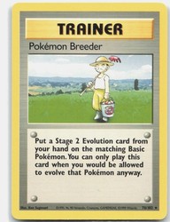 Pokemon Breeder 76/102 Base Set Rare Trainer