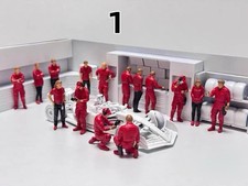 1/43 F1 Pit Crew Figures Set Resin Hand Painted 15pcs Formula Racing Diorama