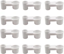 12Pcs Automatic Bird Drinker Feeder Plastic Soda Pop Water Bottle Cup White 