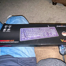 Perixx PERIBOARD-317 Wired USB Backlit Low Profile QWERTY Keyboard Black
