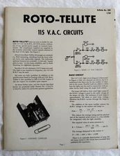 ROTO-TELLITE 115 V.A.C. Circuits Bulletin No. 300, 1960, Master Specialties Co