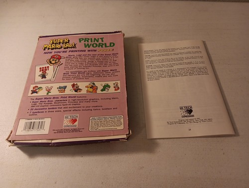 VTG Super Mario Bros Print World IBM PC Floppy Disk Software BOX & GUIDE ONLY. - Afbeelding 7 van 10