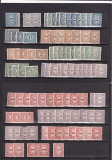Nederland VERZENDKOSTEN 3 EURO ongebruikte partij Cijfer 1899 met gom/zonder gom