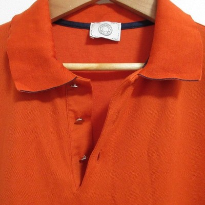 HERMES Hermes Sellier Button Stretch Piqué Polo Shirt Size M