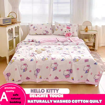 Sanrio Hello Kitty Queen Quilted Comforter Lightweight Authentic Cotton Bedding