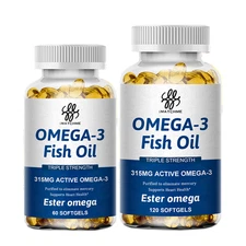 Omega 3 Fish Oil Capsules 3X Strength EPA & DHA, Heart & Brain Support