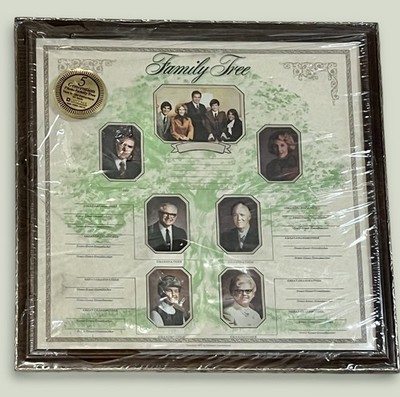 Vintage 5 Generation FAMILY TREE Ancestry Chart in Ornate Wood