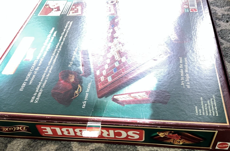 Vintage Scrabble Deluxe With Turntable & Wooden Tiles NEW UNOPENED CONTENTS - Image 3 of 4