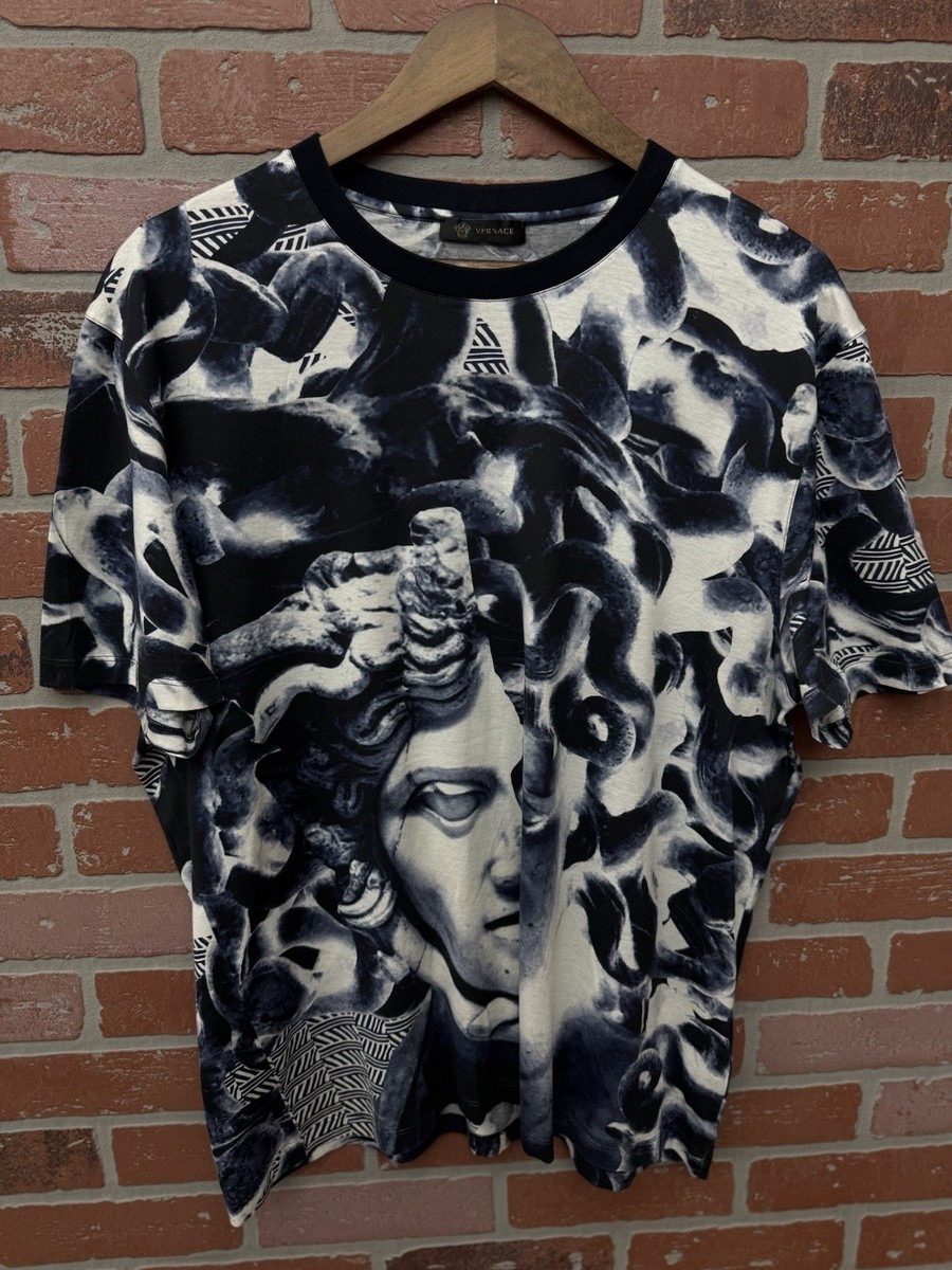 Versace Black T-Shirt Men's Size 3XL | Medusa Face Tee | Authentic