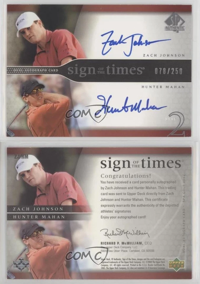 2004 SP Authentic Dual Auto 78/250 Zach Johnson Hunter Mahan #ZJ/HM - Image 3 of 3