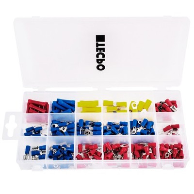 TECPO KABELSCHUHE SORTIMENT KABELSCHUH BOX STECKVERBINDER FALCHSTECKER 185-tlg.