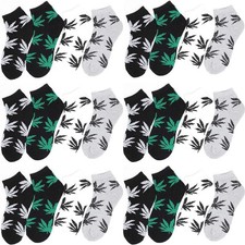 Wholesale Bulk Lots Mens Ankle Quarter Weed Leaf Cotton Socks Size 9-11 10-13
