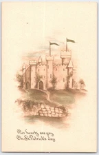 Vintage 1910 St. Patrick's Day Castle Postcard by G.A. Co. Hand Colored c1910