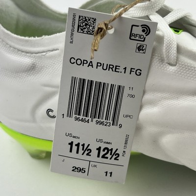 Adidas Copa Pure.1 FG Soccer Cleats Mens Size 11.5 White Lucid
