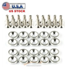 20Pcs Silver M6 Fender Bumper Washer Bolt Engine Bay Dress Up Kit Aluminum