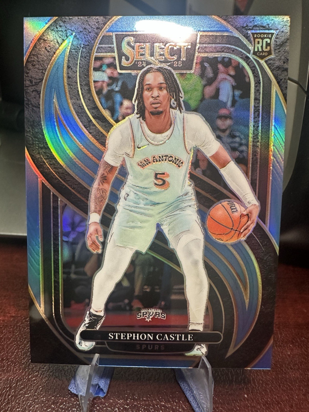 2024-25 Panini Select Premier Level Stephon Castle #175 Light Blue Prizm /299 RC
