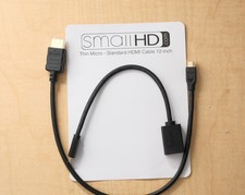 Cable SmallHD delgado micro a HDMI estándar, 12" + HDMI hembra a micro hdmi macho