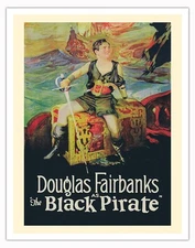 The Black Pirate - Starring Douglas Fairbanks - Vintage Film Movie Poster 1926
