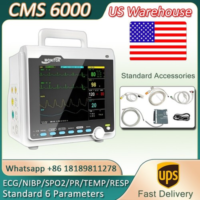 #ad USA Warehouse Portable Patient Monitor 8quot; Screen 6 Parameter Vital Sign Monitor $458.00