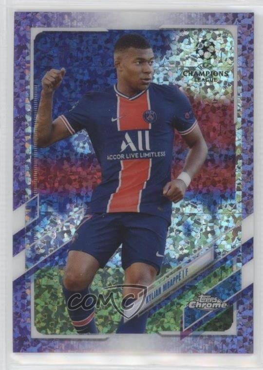 2020 Topps Chrome UCL Purple Mini-Diamond Refractor /250 Kylian Mbappe #95 0i87