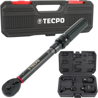 TECPO DREHMOMENTSCHLÜSSEL 1/4'' 5-25 Nm DREHMOMENT SCHLÜSSEL + KRAFT ADAPTER SET