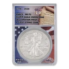 2026  Silver Eagle Dual Dated Dan Carr Overstrike Declaration ANACS MS70 in Hand