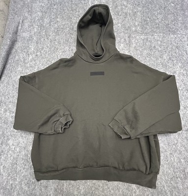 Essentials Fear Of Gof Dark Olive Green Hoodie Large 