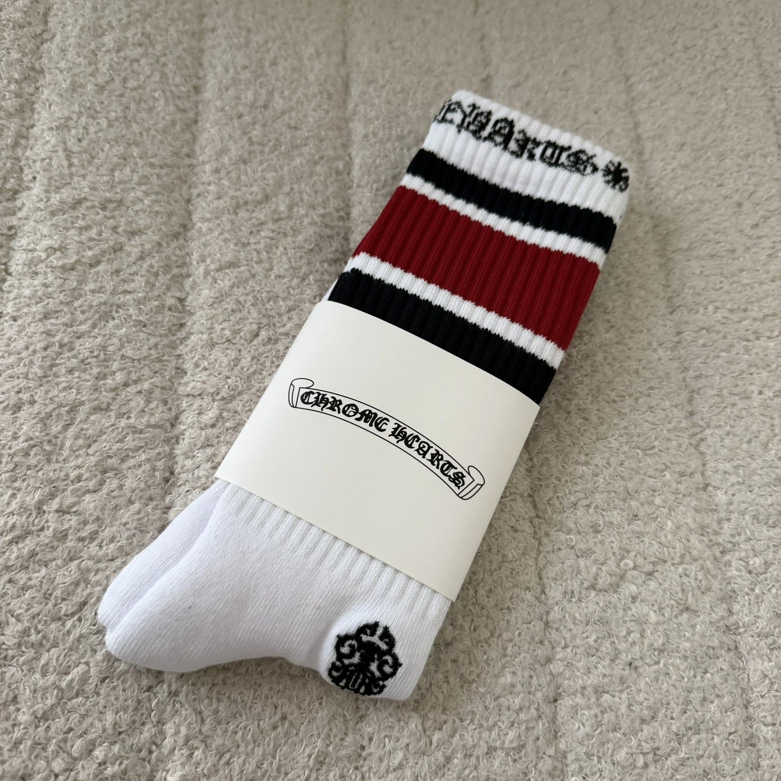 Size Large (9-13 US) - Chrome Hearts Miami Socks ' White '