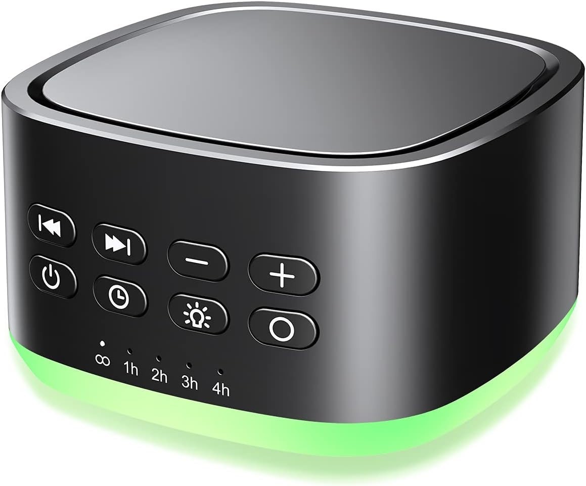 Magicteam White Noise Machine with 25 Sounds 10 Lights and Timer Black