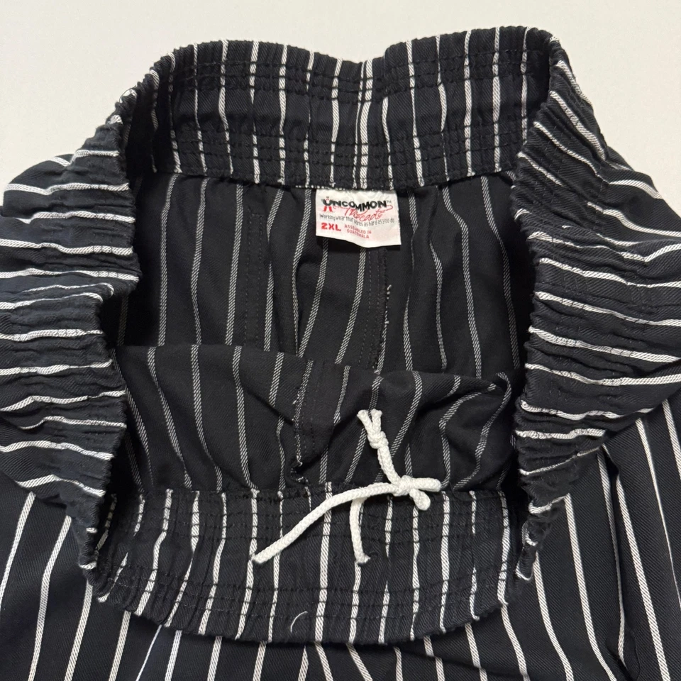 Uncommon Threads Adult 2XL Black White Striped 38x32 Drawstring Chef Pants 4000 - Image 4 of 4