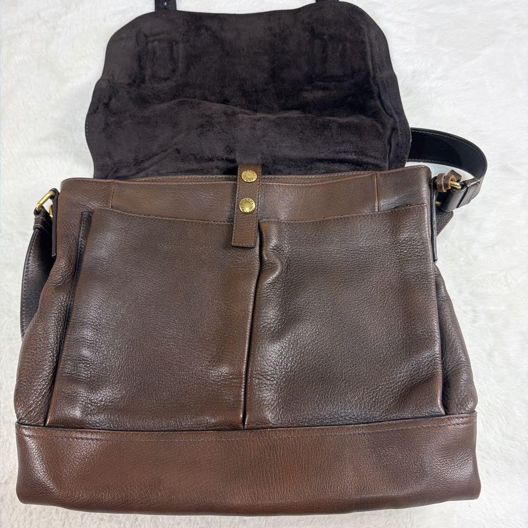 PRADA Messenger Bag Deer Skin Leather Brown Genuine Deer Leather Shoulder Bag thumbnail 6