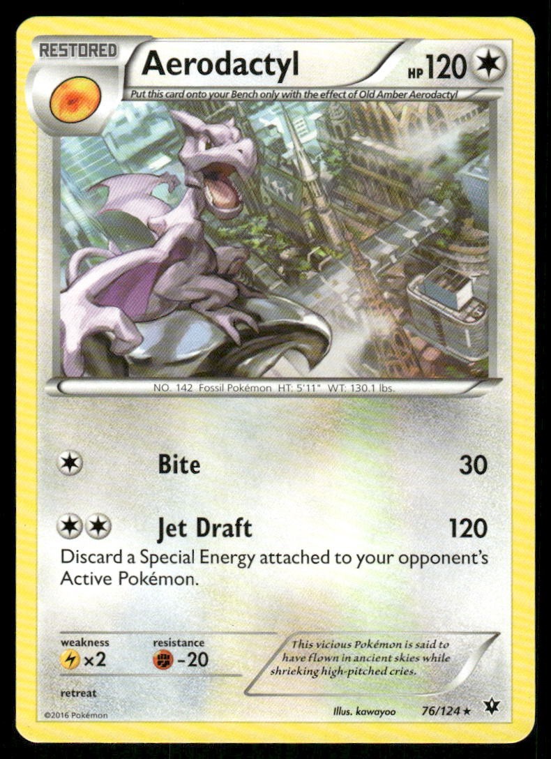 Aerodactyl 76/124 XY Fates Collide Pokemon TCG trading card