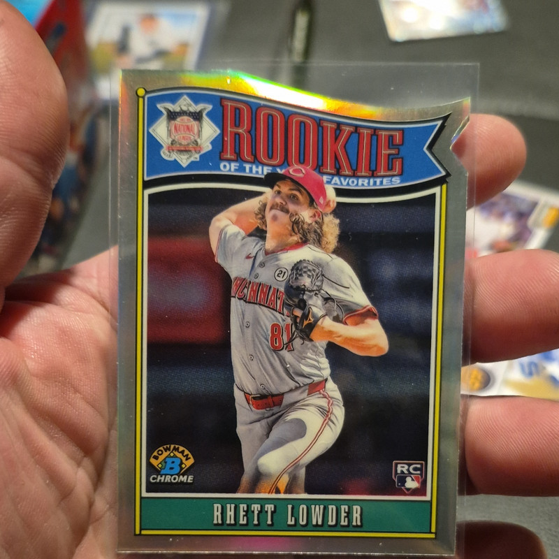 Topps 2025 Bowman Rhett Lowder ROY Favorites Die-Cut RC Reds #ROY-11