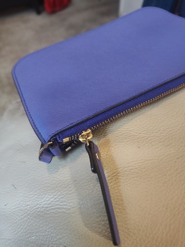 Kate Spade Newbury Lane Aster Purple Leather Wristlet Wallet - Picture 6 of 9